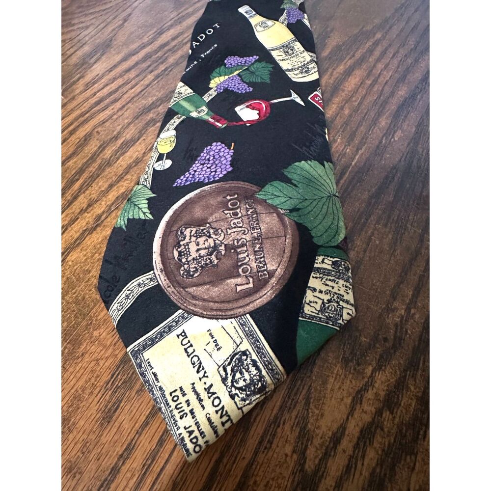 Nicole Miller Vintage 1994 Wine & Burgundy Novelty Silk Tie